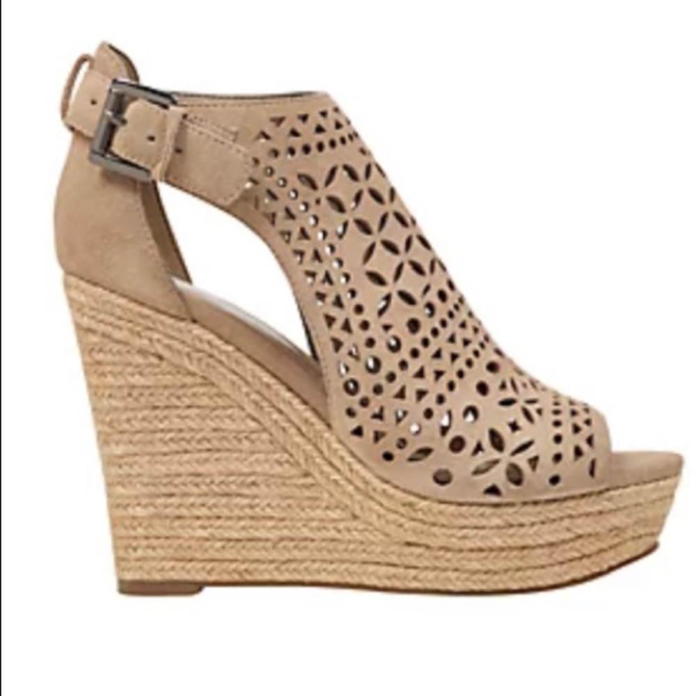 MARC FISHER Helda Cut-out Espadrille Wedges